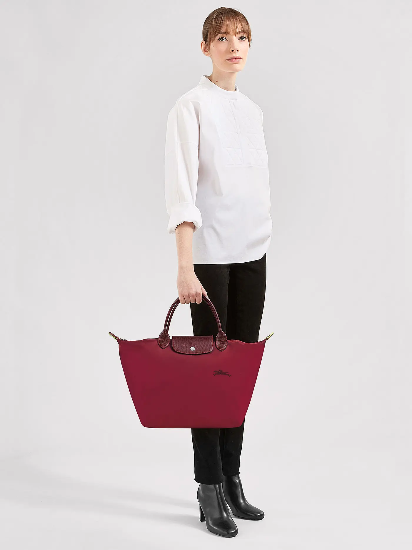 LONGCHAMP | Le Pliage  Green Handtasche Medium, Navy | rot